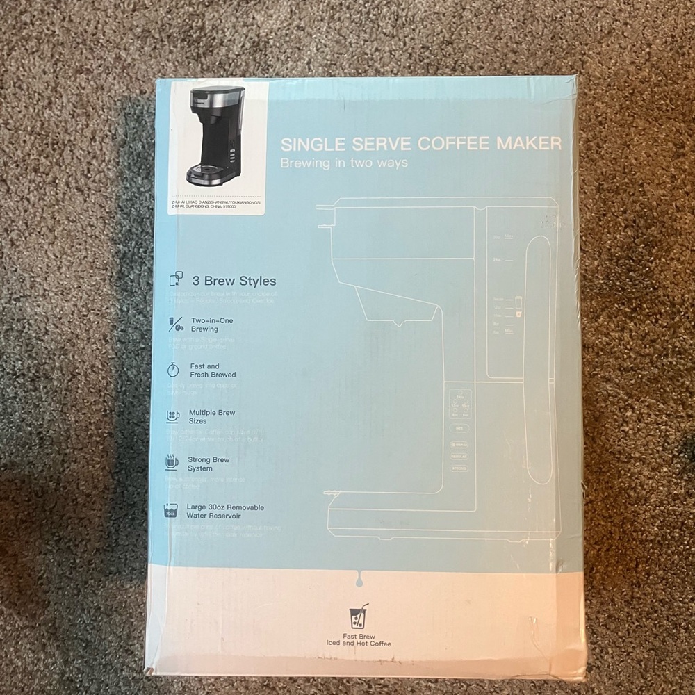 Single Serve Coffee Maker - Black and Silver